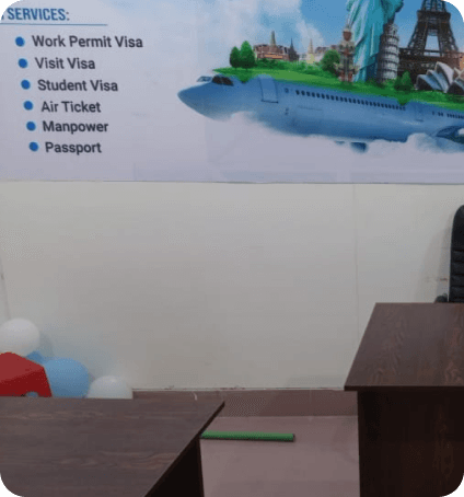 Female travel consultant smiling and holding passports